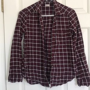 Hollister Maroon/White/Black Flannel